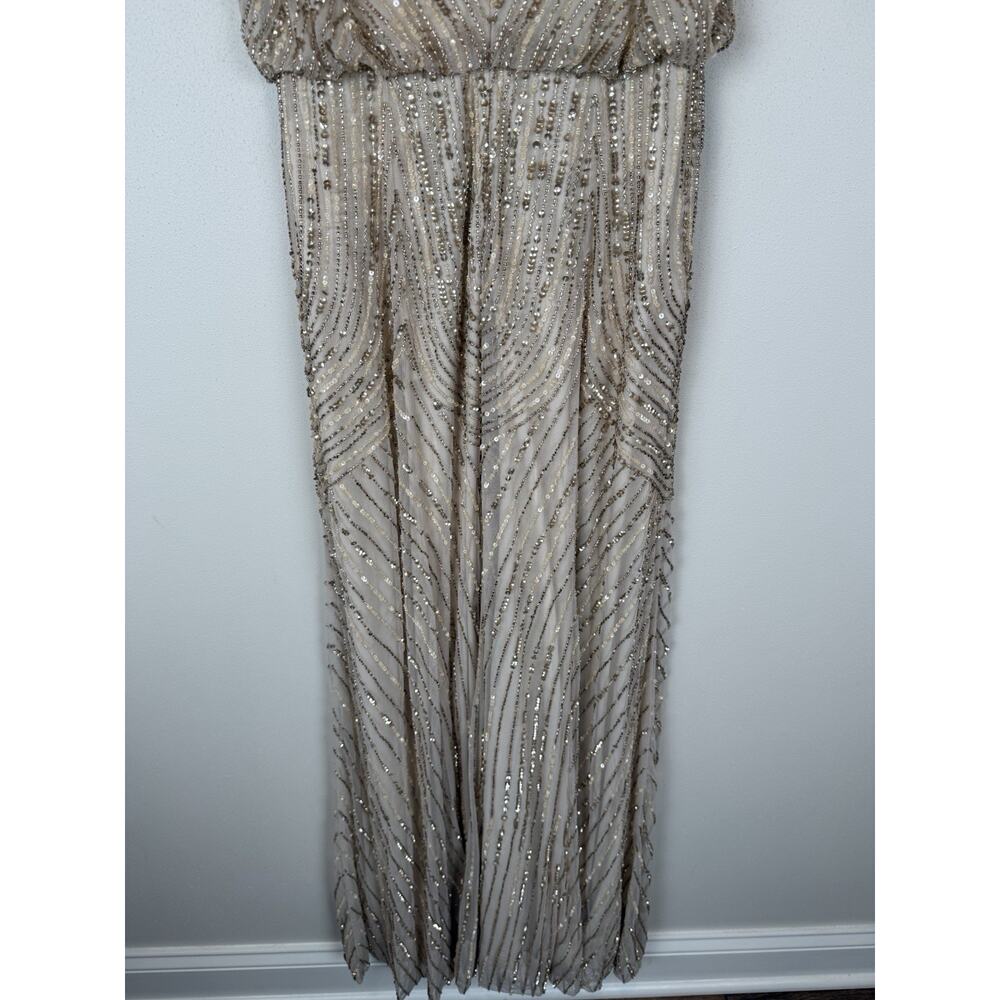 BHLDN Cream Fidelia Beaded Maxi Dress Oyster Sz 6 Anthropologie Wedding Gown - Picture 9 of 13